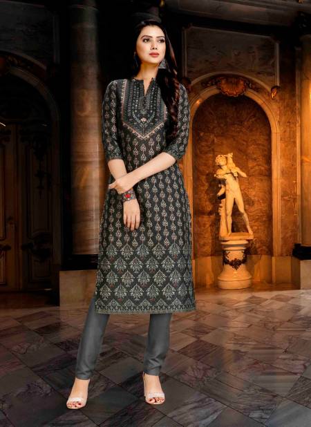 Dark Green Colour Latest Fancy Ethnic Wear Poly Digital Printed Designer Kurti Collection 2